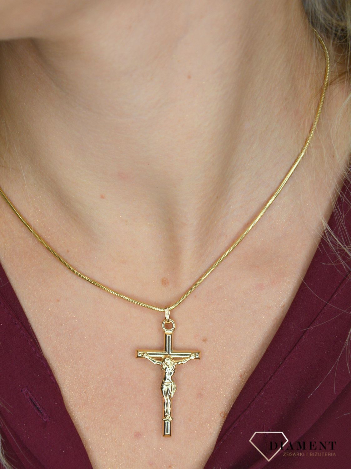 Złoty łańcuszek 585 linka 1,5 mm DIA-LAN-1144-585 1,5mm ✅ Złoty łańcuszek został wykonany z najwyższej jakości złota próby 585 ✅.jpg